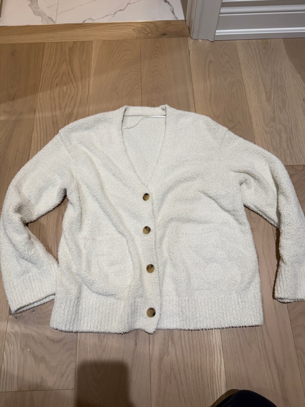 Cozy Cream Button-Front Women's Cardigan Sweater